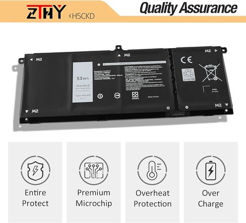 53Wh H5CKD Laptop Battery for Dell Inspiron 5400 5406 7405 7300 7306 7500 7506 2-in-1 Silver 5300 5301 5401 5402 5408 5409 5501 5502 5508 5509 Latitude 3410 3510 3120 3140 Vostro 5300 5301 5502 4-Cell in Saudi Arabia