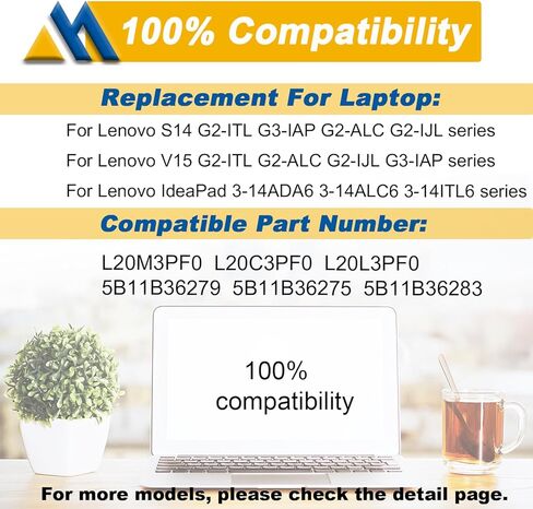 45Wh L20M3PF0 L20C3PF0 Laptop Battery Replacement for Lenovo K14 S14 V14 V15 V17 G2-ITL G3-IAP G3-ABA IdeaPad 3-14ITL6 3-15ITL6 3-17ITL6 3-14ADA6 3-15IAU7 3-14ALC6 3-17ADA6 in Saudi Arabia