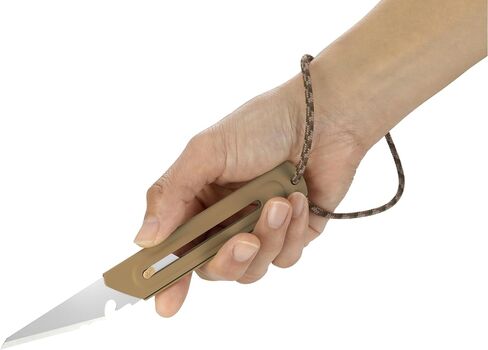 OLFA WORKS OW-UCK-1/SB Camp Knife High Carbon Stainless Steel Blade - Multipurpose Outdoor Knife, Great for Camping Activities - Brass Wheel Lock, Replacement Blade: OWB-UCB-1 (Sand) in Saudi Arabia
