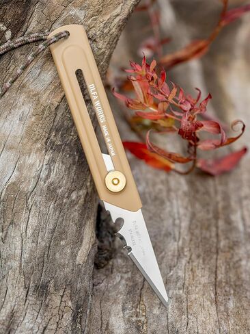 OLFA WORKS OW-UCK-1/SB Camp Knife High Carbon Stainless Steel Blade - Multipurpose Outdoor Knife, Great for Camping Activities - Brass Wheel Lock, Replacement Blade: OWB-UCB-1 (Sand) in Saudi Arabia