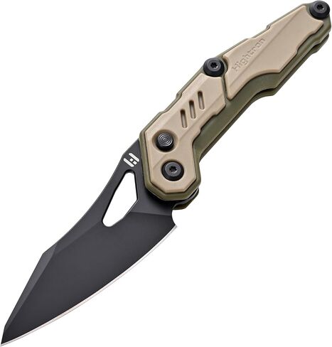 سكين قابل للطي Hightron Spectron M390، مصمم بواسطة NOC Knives، جيب شفرة Sheepsfoot مقاس 3.05 بوصة EDC، زعنفة أمامية، خفيف الوزن 2.61 أونصة، مقبض من ألياف النايلون الكاكي، 2026 هدية للتخييم والصيد والتنزه التكتيكي in Saudi Arabia