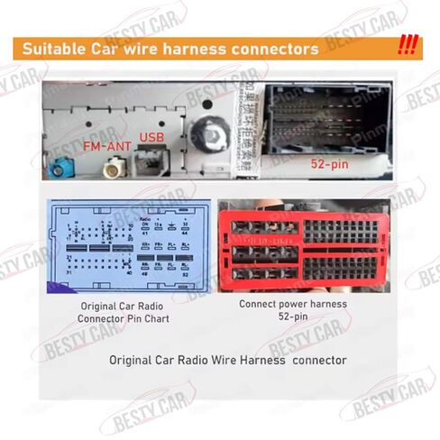 16pin Car Stereo Radio Power Retrofit Wiring Harness Cable Adapter XP CANBUS Decoder fits for Jeep Compass 2017-2020 Jeep Renegade 2016-2020 All Trim Levels in Saudi Arabia