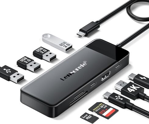 Lemorele 13 in 1 USB C Docking Station for Triple Monitors, Dual 4K HDMI, 1000M RJ45, VGA, 4 USB 3.0/2.0, SD/TF, 3.5MM Audio, USB C 3.0, 100W PD, Compatible with Type C Laptops in Saudi Arabia