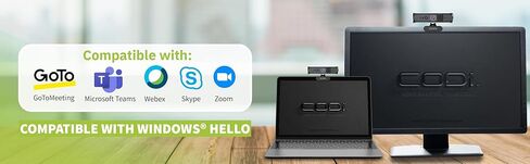 CODi Allocco HD 1080P IR Webcam with Windows Hello Facial Recognition, 30FPS USB-A Camera with Built-in Microphone, Auto Low-Light Correction for Video Conferencing & Streaming in Saudi Arabia