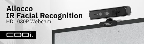 CODi Allocco HD 1080P IR Webcam with Windows Hello Facial Recognition, 30FPS USB-A Camera with Built-in Microphone, Auto Low-Light Correction for Video Conferencing & Streaming in Saudi Arabia