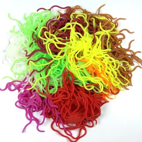120pcs Soft Worm Body Squirmy Wormy Fly Tying Material San Juan Worm Earthworm Lure Baits Body for Trout Flies 2 Colors, Each Color 60pcs in Saudi Arabia