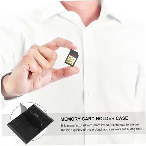 Memory Card Storage Case and Holder for Travel, Waterproof Card Carrying Box, Black Pp Material Protective Organizer for Electronics in Saudi Arabia