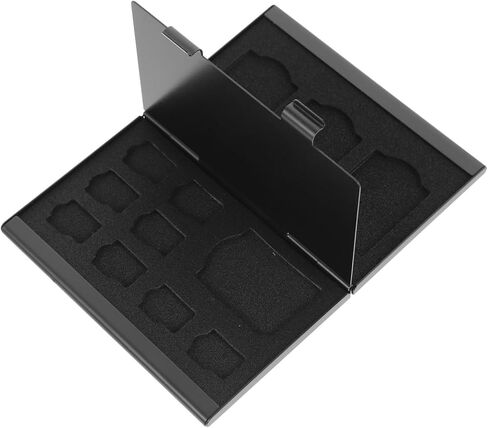 Memory Card Storage Case and Holder for Travel, Waterproof Card Carrying Box, Black Pp Material Protective Organizer for Electronics in Saudi Arabia
