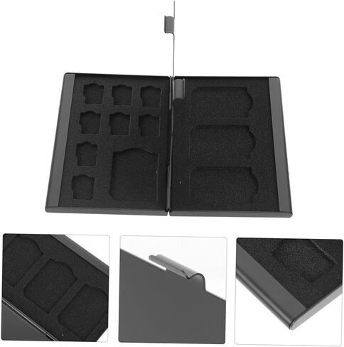 Memory Card Storage Case and Holder for Travel, Waterproof Card Carrying Box, Black Pp Material Protective Organizer for Electronics in Saudi Arabia
