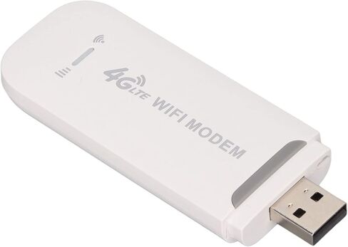 موجه مودم Pomya 4G LTE USB WiFi، نقطة اتصال محمولة عالية السرعة 150 ميجا بت في الثانية، توصيل وتشغيل جهاز إنترنت محمول صغير للمكتب المنزلي، يدعم بطاقة SIM و8-10 مستخدمين، أبيض in Saudi Arabia