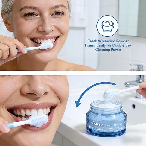 Hydroxyapatite Teeth Whitening Powder - Gentle Whitening Formula with Pap No Sensitivity Toothpaste, Enamel Safe Powder for Removing Coffee, Tea, Food, Wine Stains(1PC/1.23 oz) in Saudi Arabia