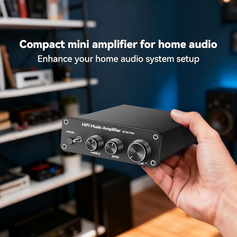 BT20A Pro Stereo Amplifier, 300W x2 Mini Class D Amp Receiver, 2 Channel Home Audio Component Amplifiers for Passive Speakers, for Indoor/Outdoor/Garage/Ceiling/Bookshelf Speaker in Saudi Arabia