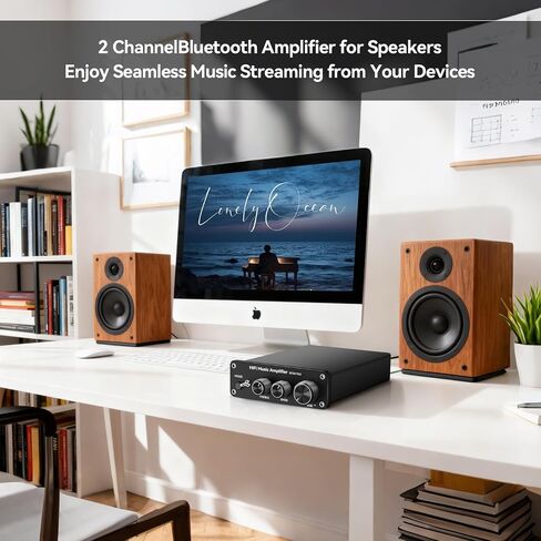 BT20A Pro Stereo Amplifier, 300W x2 Mini Class D Amp Receiver, 2 Channel Home Audio Component Amplifiers for Passive Speakers, for Indoor/Outdoor/Garage/Ceiling/Bookshelf Speaker in Saudi Arabia