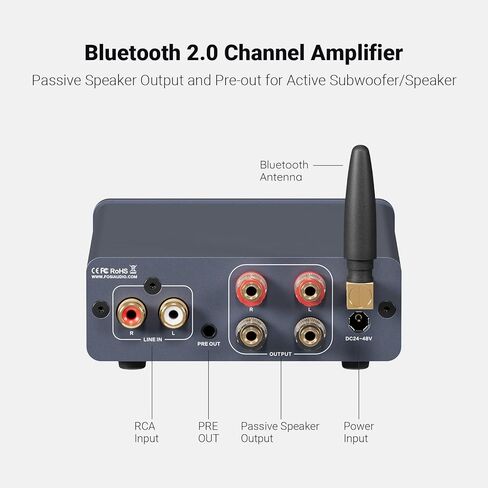 Fosi Audio 14AWG سلك مكبر صوت مجدول 0.9 قدم وFosi Audio BT20A Pro Bluetooth 5.0 مضخم صوت، 300 وات × 2 مضخم صوت لاسلكي in Saudi Arabia