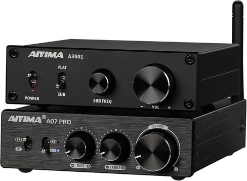 AIYIMA A07 Pro TPA3255 مضخم صوت ستيريو بلوتوث 5.2 300Wx2 2.0/2.1 HiFi Class D Amp وAIYIMA A3001 Mini Mono Amp 300W مضخم صوت in Saudi Arabia