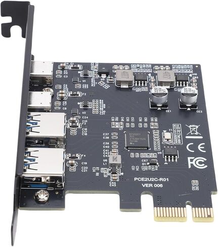 بطاقة توسيع LICAEVEY USB 3.2، 4 منافذ PCIE إلى بطاقة USB 3.2 GEN1 مع منافذ A وType C بسرعة 5 جيجابت في الثانية، للوحة الأم للكمبيوتر الشخصي in Saudi Arabia