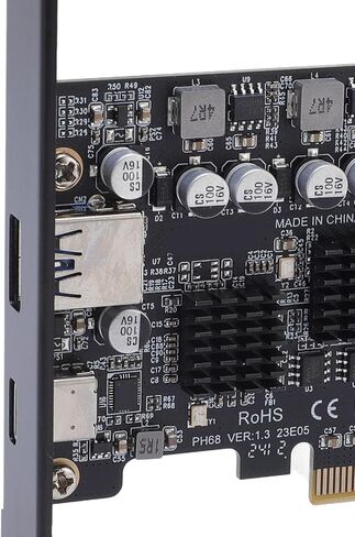 بطاقة توسيع Zunate PCIe إلى USB 3.2، ومحول USB 3.0 بسرعة 10 جيجابت في الثانية مع النوع C والنوع E ومنافذ 19Pin 20Pin للكمبيوتر المكتبي وشرائح التحكم الرئيسية ASM3142 وVL822 in Saudi Arabia