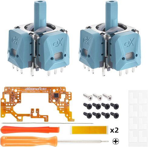 eXtremeRate eXhall Digital Calibrable Hall Effect Thumbstick Kit for PS5 Controller, 3D Joystick Analog Stick Sensor Module Kit & Thumbsticks for PS5 Controller with Calibrate FPC Board - Blue 80gf in Saudi Arabia