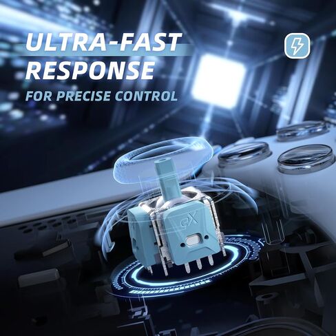 eXtremeRate eXhall Digital Calibrable Hall Effect Thumbstick Kit for PS5 Controller, 3D Joystick Analog Stick Sensor Module Kit & Thumbsticks for PS5 Controller with Calibrate FPC Board - Blue 80gf in Saudi Arabia