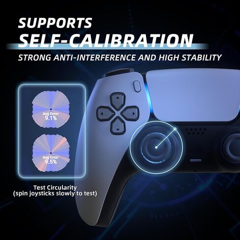 eXtremeRate eXhall Digital Calibrable Hall Effect Thumbstick Kit for PS5 Controller, 3D Joystick Analog Stick Sensor Module Kit & Thumbsticks for PS5 Controller with Calibrate FPC Board - Blue 80gf in Saudi Arabia