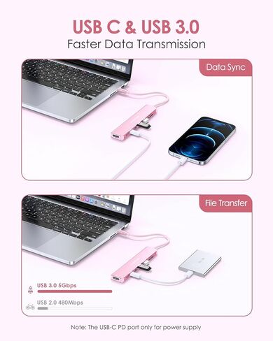 موزع LENTION 8 في 1 USB-C مع HDMI 4K 60 هرتز، توصيل طاقة 100 وات، بيانات USB C بسرعة 5 جيجابت في الثانية، 3 منافذ USB 3.0 وmicroSD وقارئ بطاقات SD لأجهزة MacBook Pro 2025-2016، Mac Air/Surface الجديد، المزيد (CB-CE18s، ذهبي وردي) in Saudi Arabia