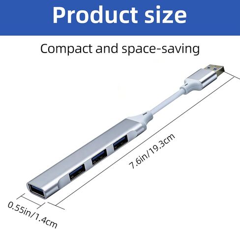 USB Extender Hub 4 Ports, USB Multiple Adapter Hub, USB A Splitter for Laptop, Xbox, Flash Drive, HDD, Console, Printer, Camera, Keyborad, Mouse and More in Saudi Arabia