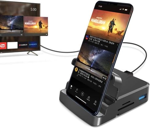 قاعدة إرساء GKI 7 في 1 USB-C مع HDMI 4K، ومحول من الهاتف إلى التلفزيون، ومحور متعدد المنافذ لهواتف Samsung DeX، وهواتف Android، ووضع DP Alt in Kuwait
