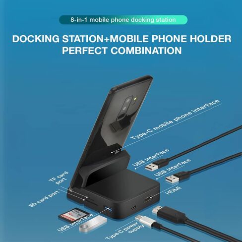 قاعدة إرساء GKI 7 في 1 USB-C مع HDMI 4K، ومحول من الهاتف إلى التلفزيون، ومحور متعدد المنافذ لهواتف Samsung DeX، وهواتف Android، ووضع DP Alt in Kuwait