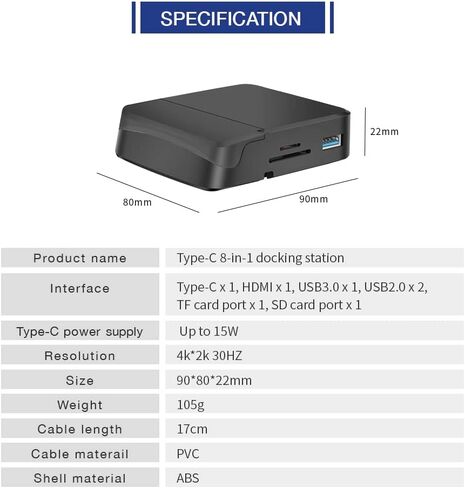 قاعدة إرساء GKI 7 في 1 USB-C مع HDMI 4K، ومحول من الهاتف إلى التلفزيون، ومحور متعدد المنافذ لهواتف Samsung DeX، وهواتف Android، ووضع DP Alt in Kuwait