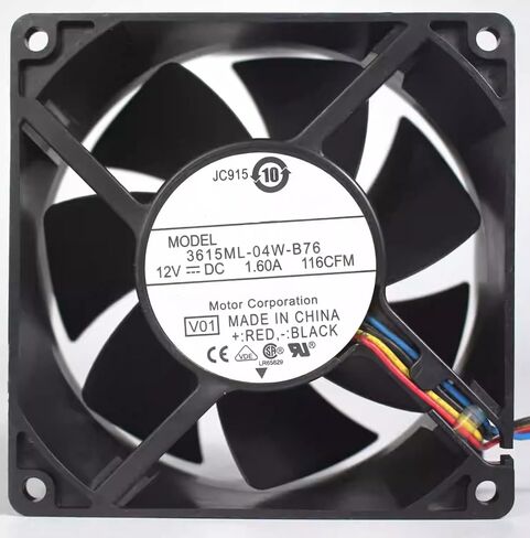 3615ML-04W-B76 مروحة تبريد ذات 4 أسلاك DC12V 1.60A 19.2W 90x90x38mm in Kuwait