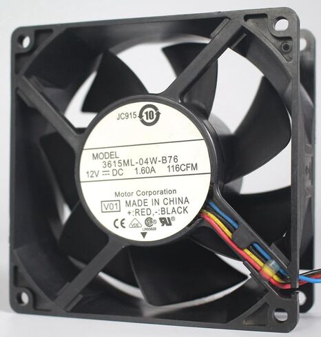 3615ML-04W-B76 مروحة تبريد ذات 4 أسلاك DC12V 1.60A 19.2W 90x90x38mm in Kuwait