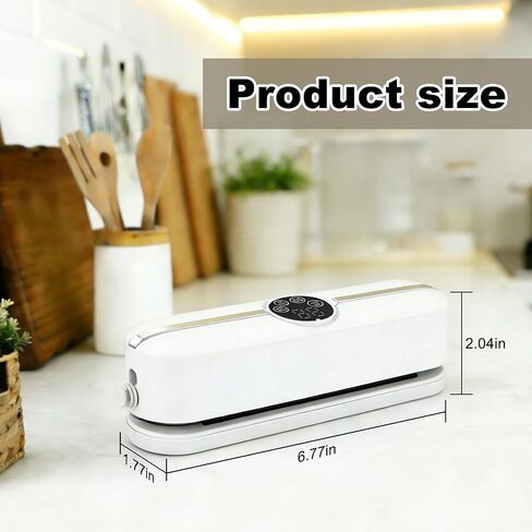3-in-1 Handheld Vacuum Sealer Machine for Bags & Jars, Food Grade Vacuum Sealer with 10 Food-Safe Bags, Also Suitable for Inflating Swim Rings and Balls(White) in Saudi Arabia