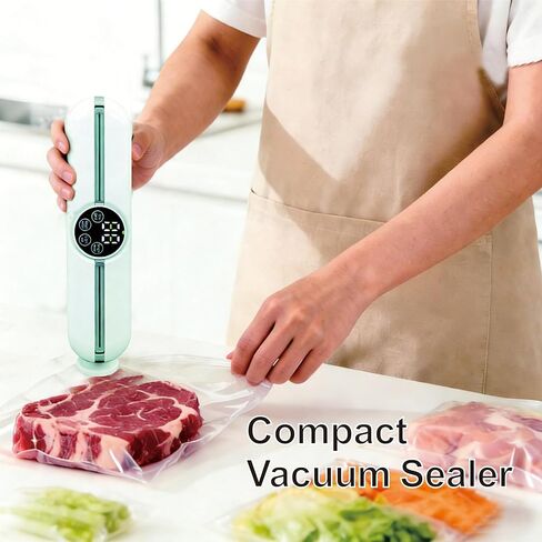 3-in-1 Handheld Vacuum Sealer Machine for Bags & Jars, Food Grade Vacuum Sealer with 10 Food-Safe Bags, Also Suitable for Inflating Swim Rings and Balls(White) in Saudi Arabia
