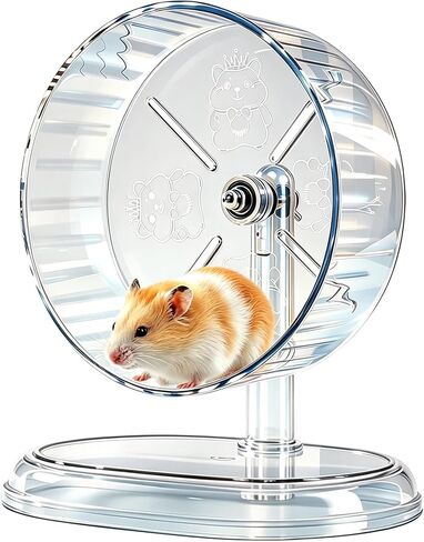 Hamster Wheel,Super Silent Hamster Exercise Wheels,Silent Wheel,Hamster Wheels,Adjustable Stand Hamsters Exercise Wheels,Quiet Rat Wheel (Transparent, Ф7 inch) in Saudi Arabia