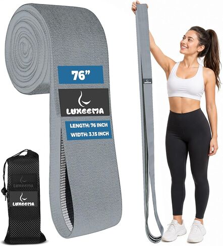 Performance Premium 76 inch Extended-Length Resistance Bands for Working Out | 3" Wide Non-Slip Extra Long Tall Thick Cloth Band, No Pinching & Snapping, Exercise Workout Fitness Stretch Band in Saudi Arabia