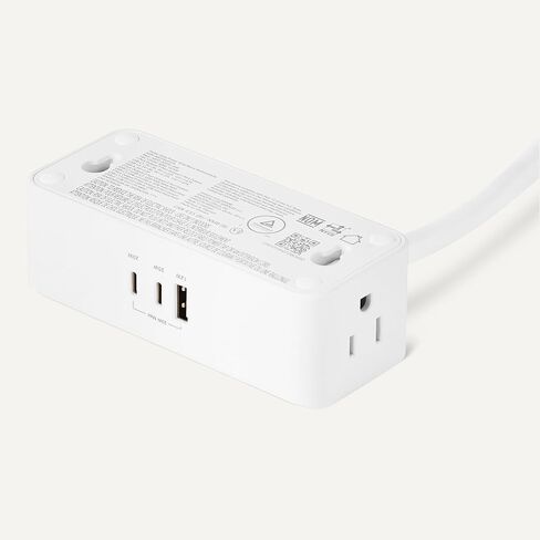 Amazon Basics Power Strip with 4 AC Outlets, 20W USB C Fast Charging, 2 USB C, 1 USB A Port, 5 ft Extension Cord, Home, Office, Travel, TUV Listed in Saudi Arabia