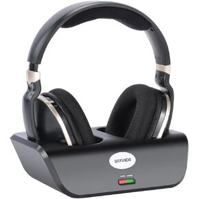 Optical Wireless Headphones for TV Watching, Over-Ear Headphones for Seniors with Charging Dock and Volume Control, Plug and Play, Black in Saudi Arabia