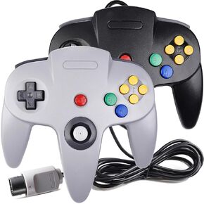 miadore Classic Wired N64 Controller 2 Pack، Retro N64 Remote Joystick Gamepad Controller متوافق مع وحدة تحكم نظام ألعاب الفيديو N64 (رمادي) in Kuwait