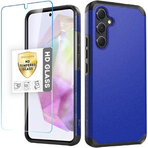 غطاء حماية HRWireless متوافق مع هاتف Samsung Galaxy A37 5G Plus [واقي شاشة من الزجاج المقوى عالي الدقة] هجين [مقاوم للصدمات] للحماية الكاملة أرجواني داكن in Kuwait