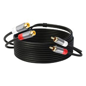 2 كابل تمديد RCA بطول 40 قدم، مزدوج 2RCA ذكر إلى 2 RCA أنثى ستيريو صوت فيديو مضخم صوت للسيارة كابل موسع صوت عالي التحمل للمسرح المنزلي، نظام هاي فاي، مكبر الصوت، مكبر الصوت in Kuwait