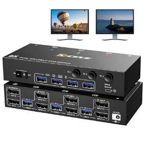 USB 3.0 Switch 4 Computers, 4 Port USB Switcher Selector for 4 PC Sharing Mouse Keyboard Scanner Printer, Compatible with Windows/Linux/Mac, USB KVM with Wired Remote, Power Adapter, 4 USB3.0 Cable in Kuwait