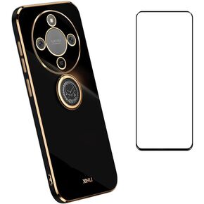 Compatible with Honor X9D 5G / Honor Magic 8 Lite Case Slim Soft Cover with Screen Protector,TPU Bumper with Kickstand Ring Holder Protective Cover,White in Saudi Arabia