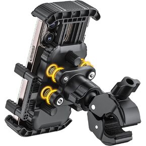 Bike Phone Holder for Handlebar, Motorcycle Phone Mount, Shock Absorbing Anti-Shake Phone Mount for Bike Scooter Motorcycle, Fits iPhone, Samsung, 4.7-7.2 Inch Smartphones in Saudi Arabia
