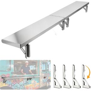 Sidasu Concession Shelf 50" L x 12''W Folding Shelf Stainless Steel Food Shelf Stand Serving for Concession Serving Window Food Truck, Kitchen, Counter in Saudi Arabia