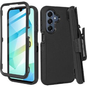 متوافق مع هاتف Samsung Galaxy A17 2025، واقي شاشة مدمج، حافظة بمشبك حزام، حافظة حماية شديدة التحمل ضد الغبار والصدمات (مموهة) in Kuwait