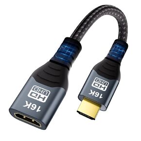 كابل تمديد HDMI 16K بطول 6.6 قدم، موسع HDMI فائق السرعة 96 جيجابت في الثانية، محول HDMI 2.2 ذكر إلى أنثى متوافق مع 16K@60 هرتز 8K@120 هرتز 4K@240 هرتز HDR eARC، لجهاز PS5/Xbox/Fire TV/Roku/الكمبيوتر المحمول in Kuwait