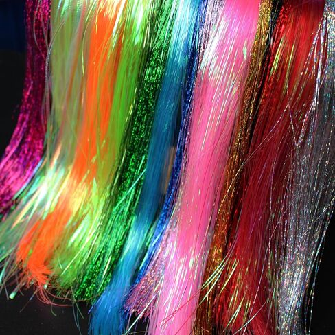 Tigofly 30pcs Holographic Flashabou Tinsel Flat Mylar Crystal Flash Trout Tube Fly Fishing Tying Materials in Saudi Arabia