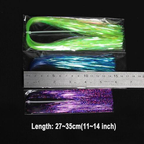 Tigofly 30pcs Holographic Flashabou Tinsel Flat Mylar Crystal Flash Trout Tube Fly Fishing Tying Materials in Saudi Arabia