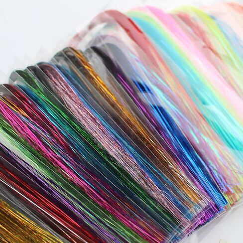 Tigofly 30pcs Holographic Flashabou Tinsel Flat Mylar Crystal Flash Trout Tube Fly Fishing Tying Materials in Saudi Arabia