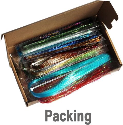 Tigofly 30pcs Holographic Flashabou Tinsel Flat Mylar Crystal Flash Trout Tube Fly Fishing Tying Materials in Saudi Arabia